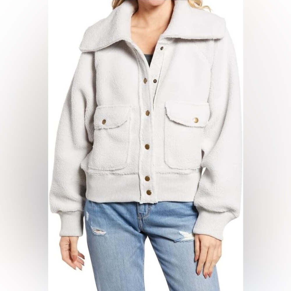 We The Free “Shasta” Fleece Snap-Up Bomber Jacket (only worn once)